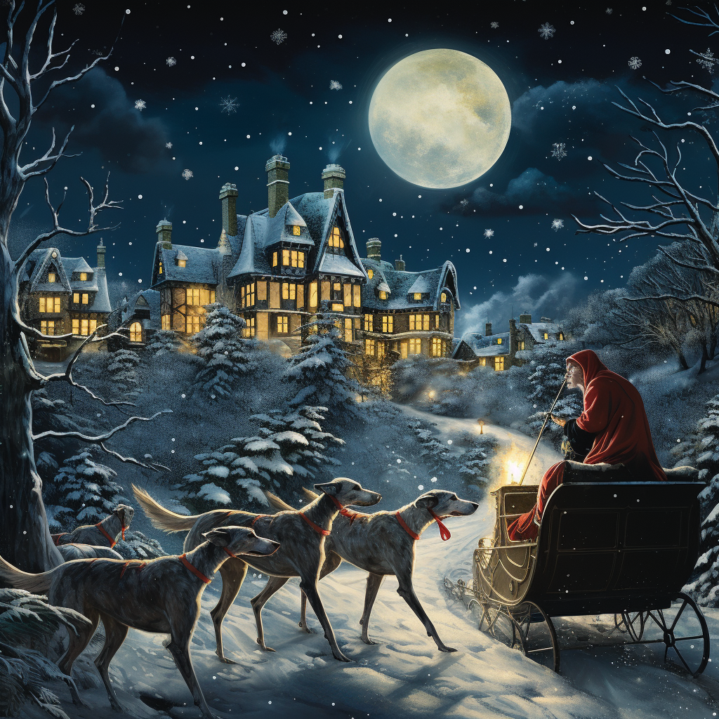 Greyhound Xmas Card - Personalised Greyhound Card