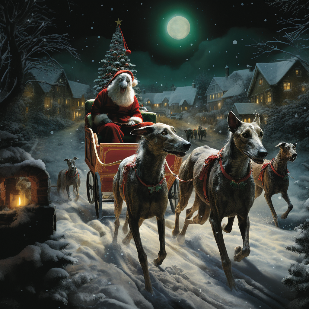 Greyhound Xmas Card - Personalised Greyhound Card