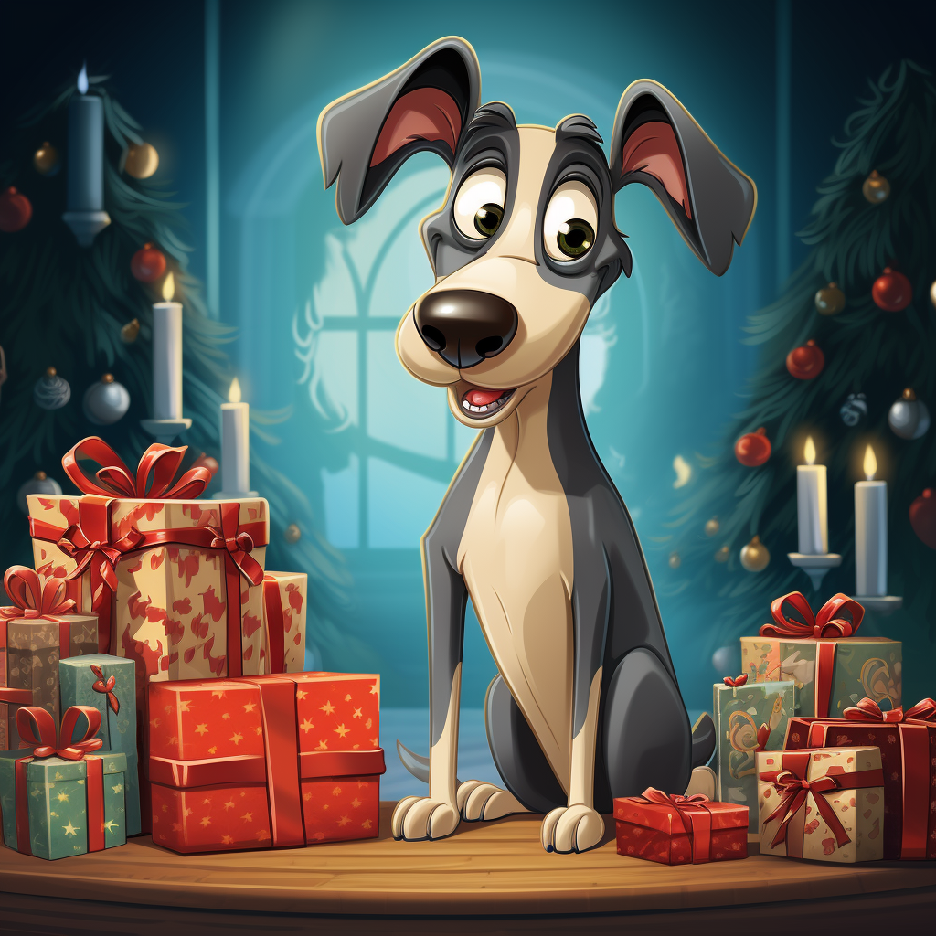 Greyhound Xmas Card - Personalised Greyhound Card