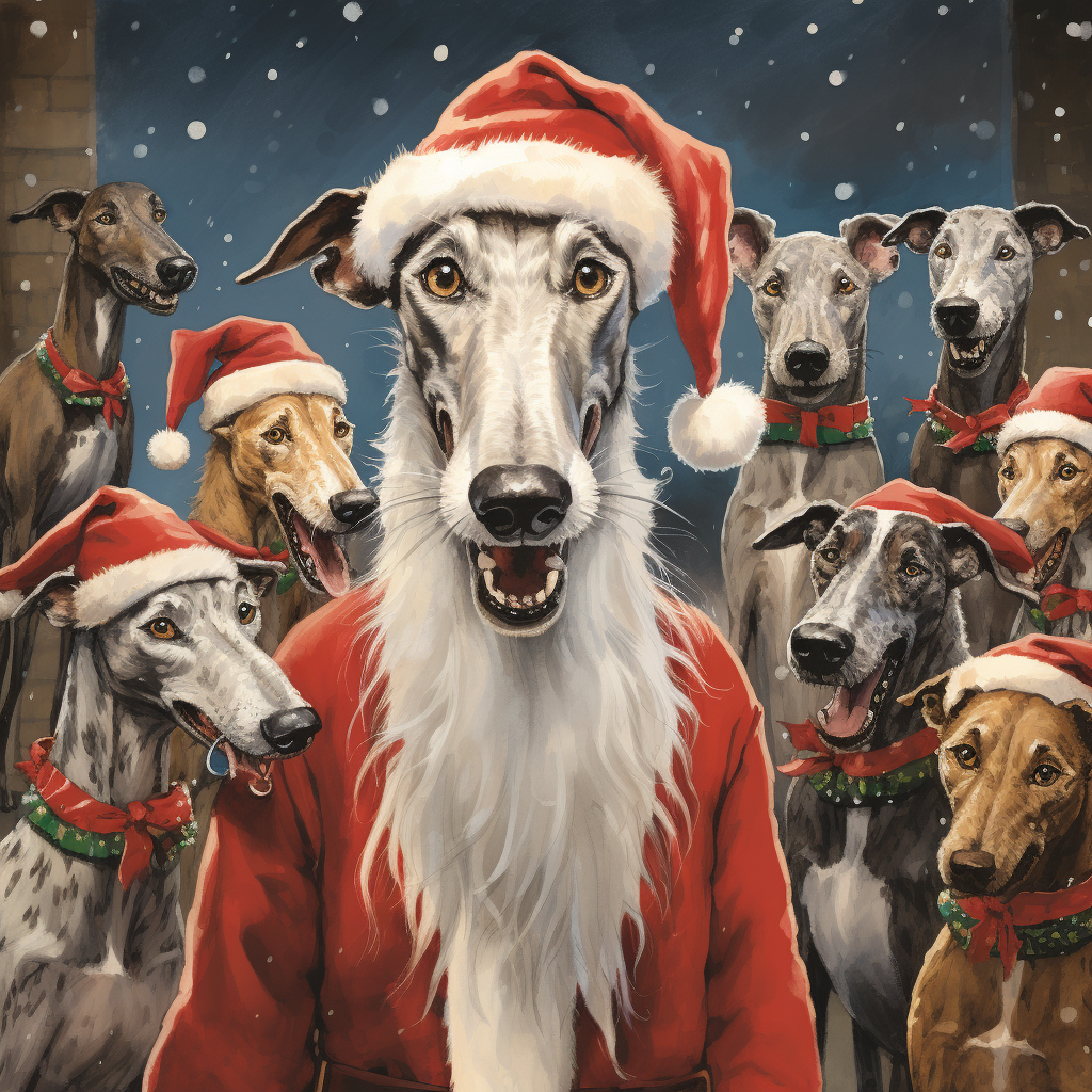 Greyhound Xmas Card - Personalised Greyhound Card
