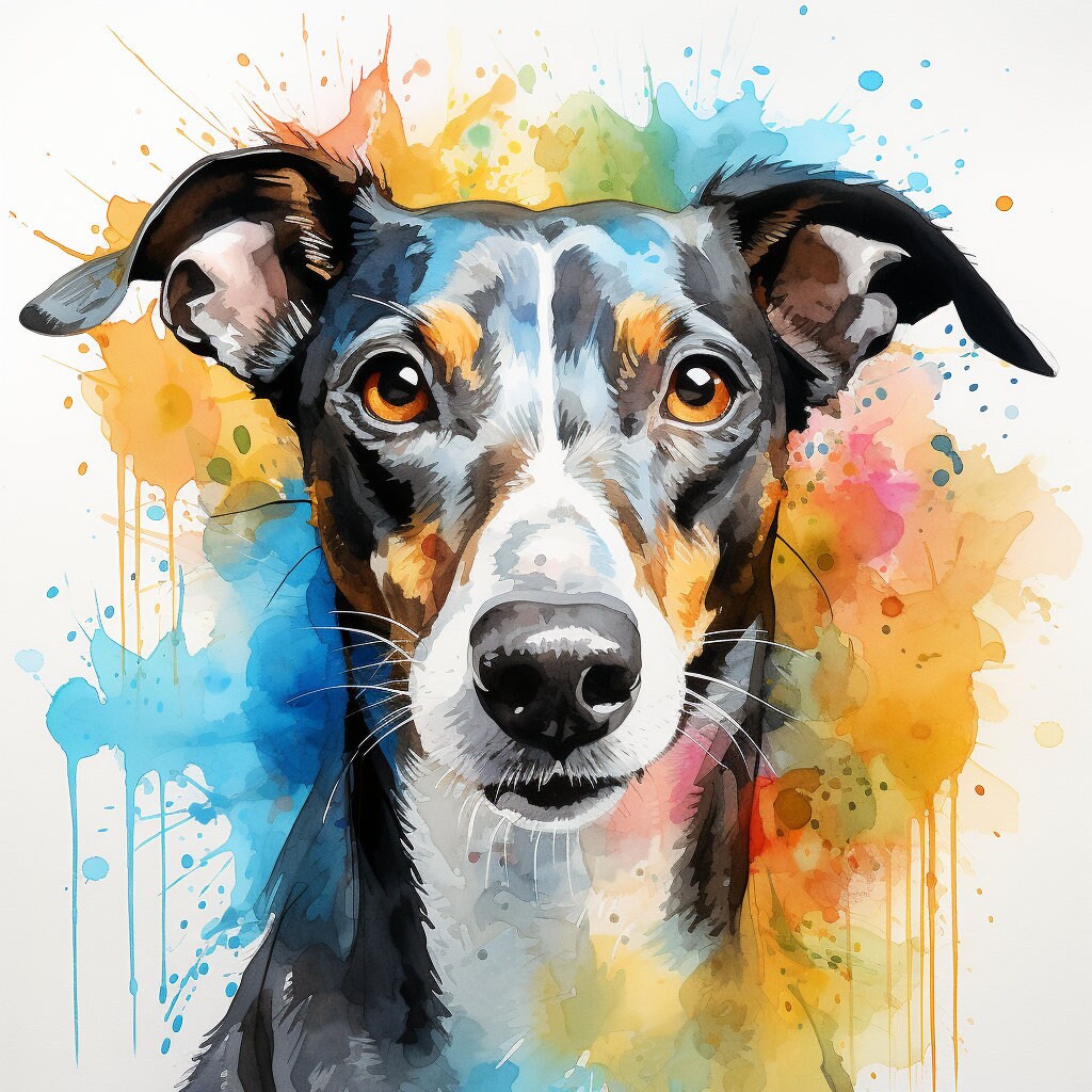 Majestic 10 x Print Watercolour Greyhound art Greyhound print Greyhound watercolour Greyhound wall art Greyhound home decor