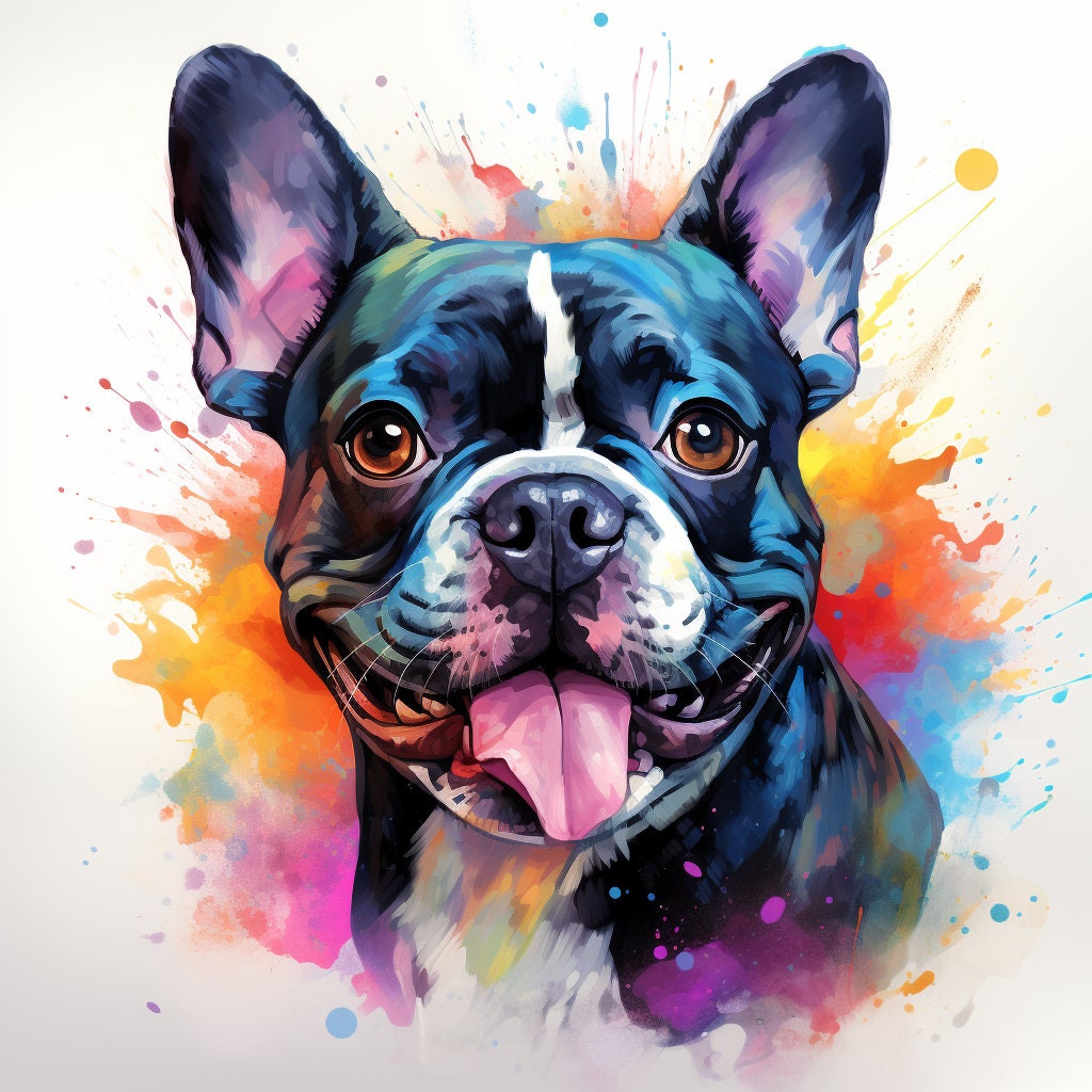 Majestic 10 x Print Watercolour French Bulldog art French Bulldog print French Bulldog watercolour French Bulldog wall art