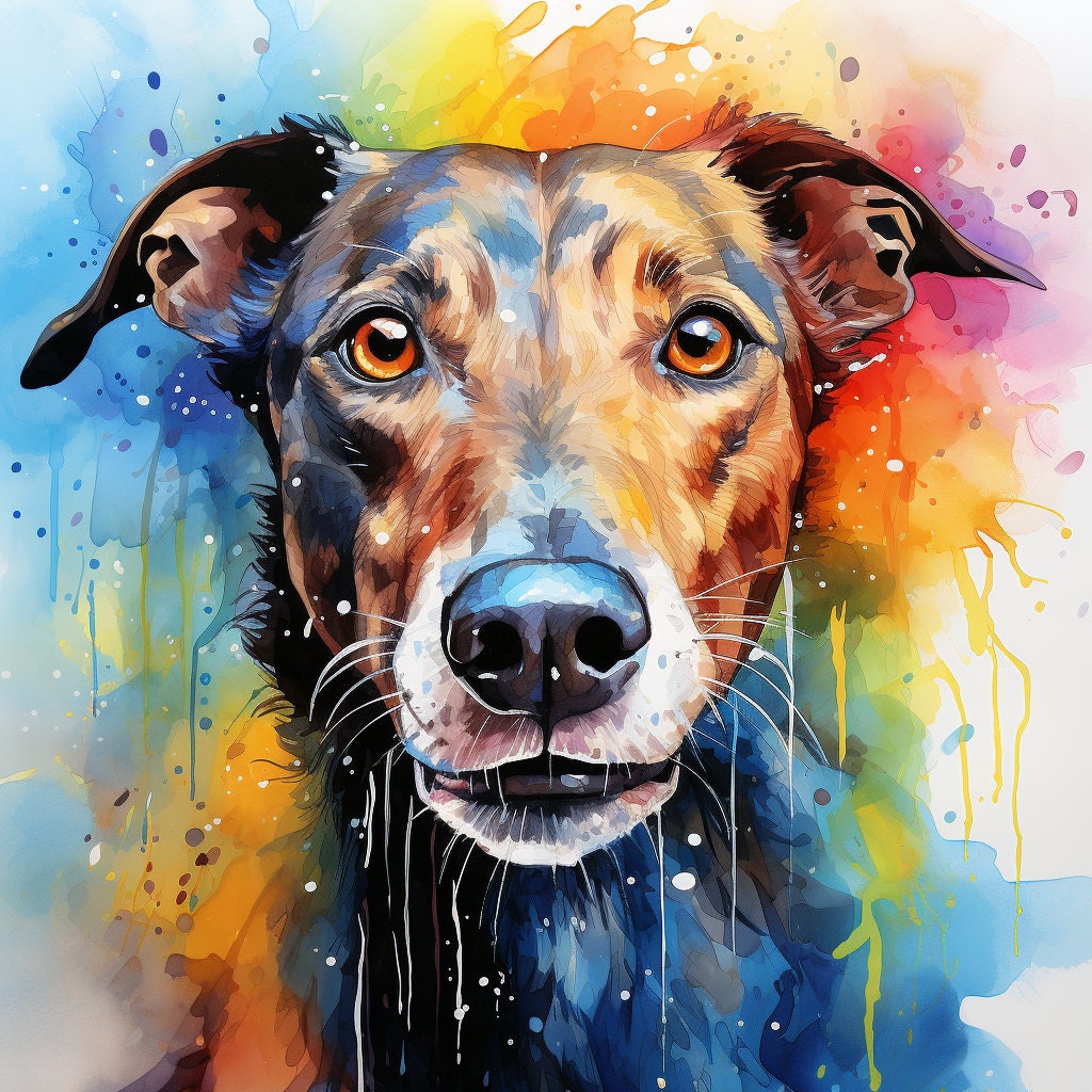 Majestic 10 x Print Watercolour Greyhound art Greyhound print Greyhound watercolour Greyhound wall art Greyhound home decor