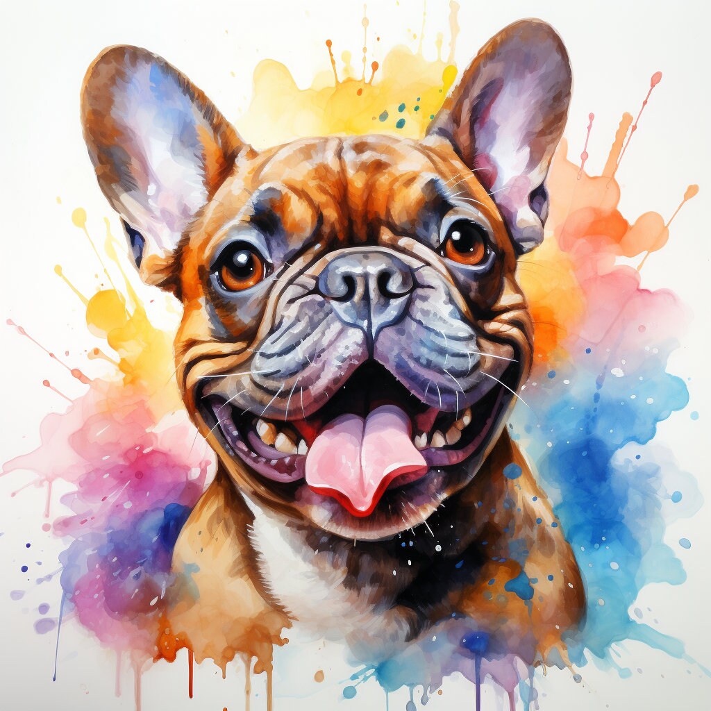 Majestic 10 x Print Watercolour French Bulldog art French Bulldog print French Bulldog watercolour French Bulldog wall art