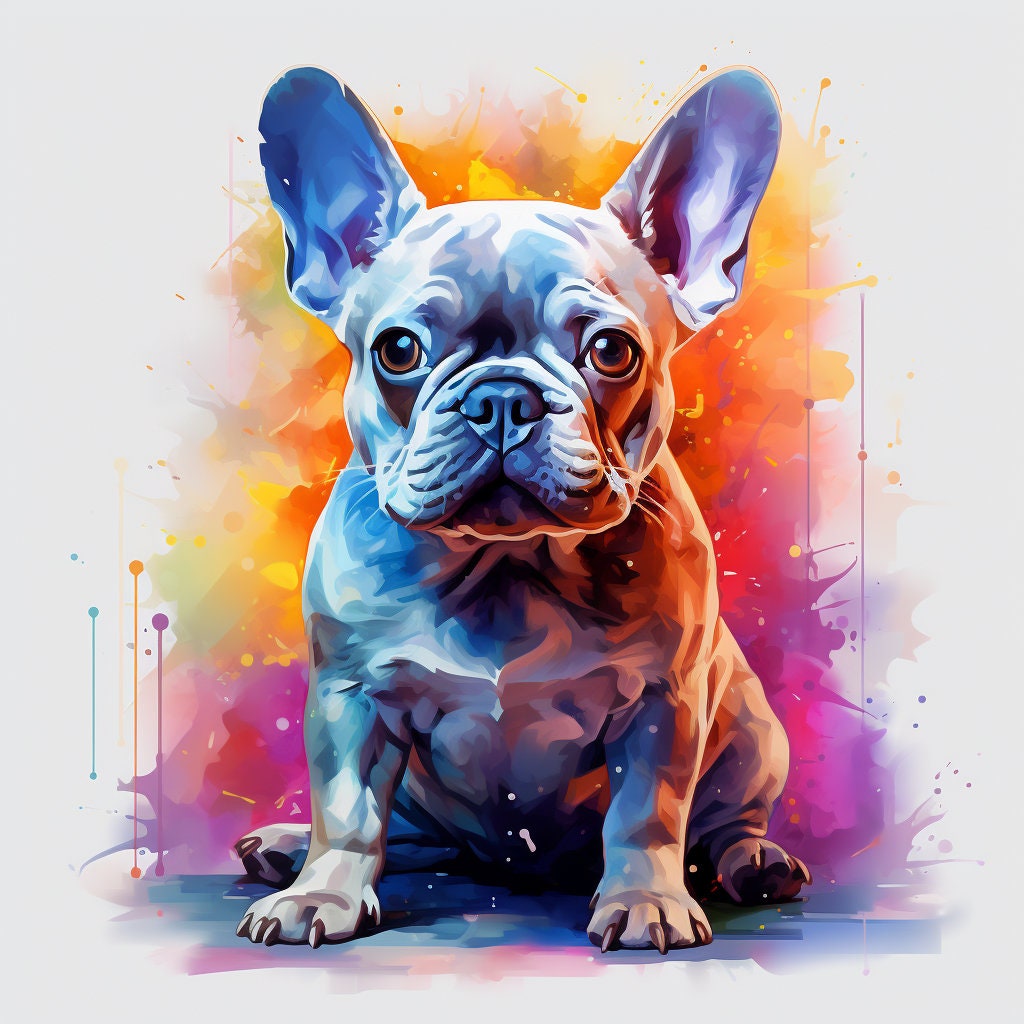 Majestic 10 x Print Watercolour French Bulldog art French Bulldog print French Bulldog watercolour French Bulldog wall art