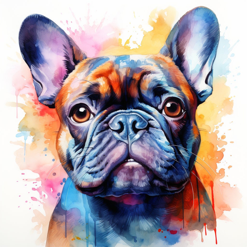 Majestic 10 x Print Watercolour French Bulldog art French Bulldog print French Bulldog watercolour French Bulldog wall art