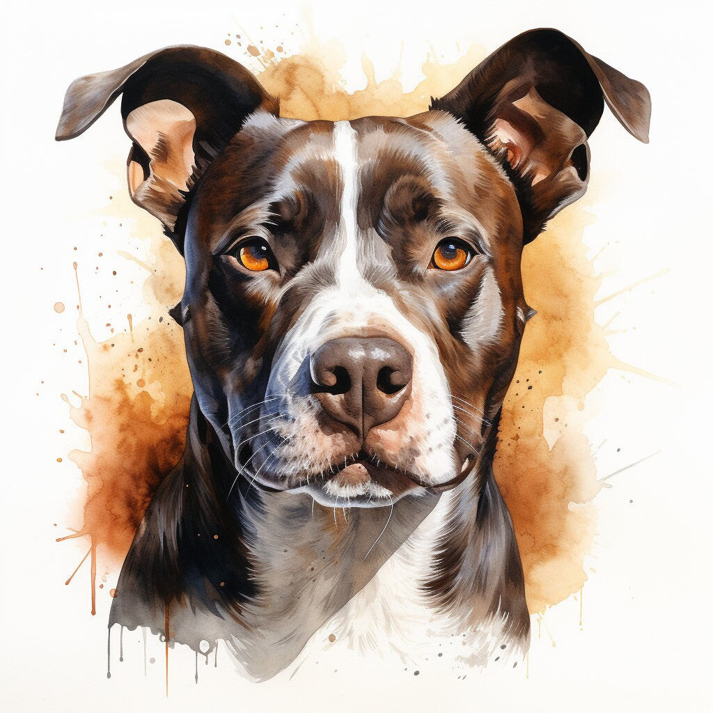 Majestic 10 x Print Watercolour American Bully Dog art American Bully Dog print American Bully Dog watercolour American Bully Dog wall art