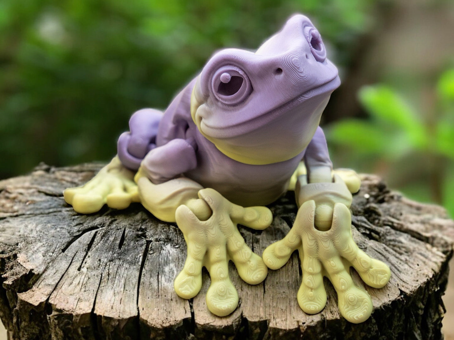 3d printed articulated Tree Frog, White's Tree Frog - MatMireMakes