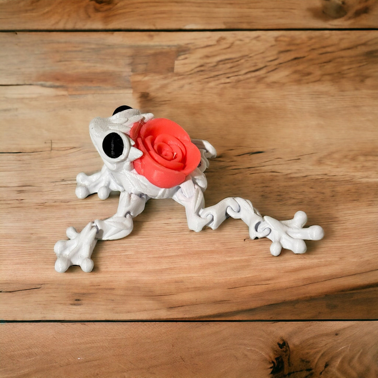 Introducing the Enchanting valentine 3D Printed Frog with a Rose Accent!