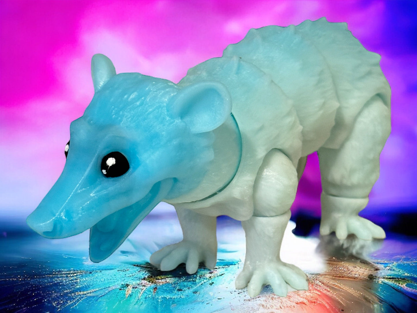 Adorable Articulated Opossum Fidget Toy | 3D Printed Eco-Friendly Desk Companion | Playful Possum Stress Relief Toy | Unique Gift Idea