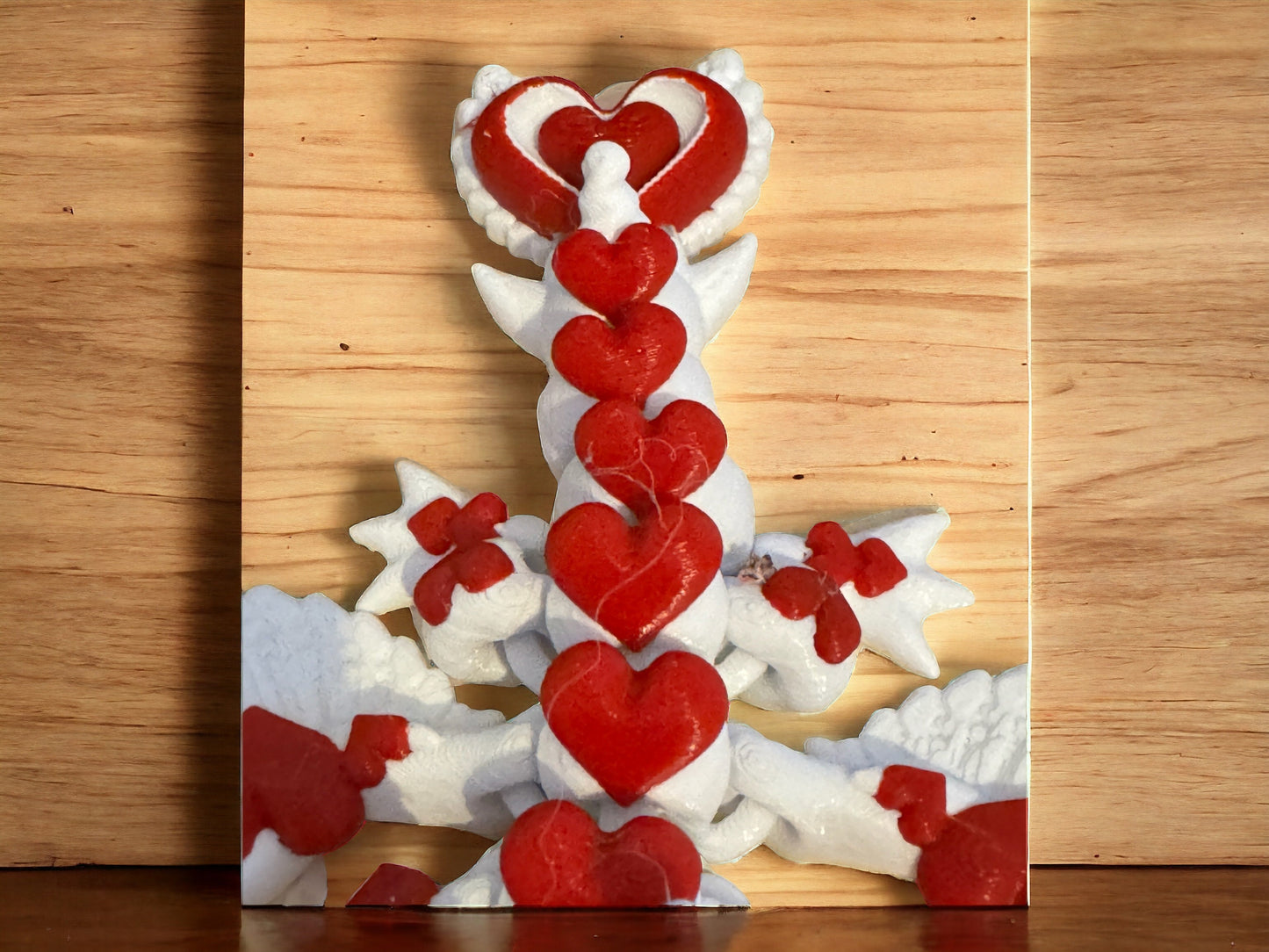 Introducing the Enchanting valentine 3D Printed Dragon with a Rose Accent!