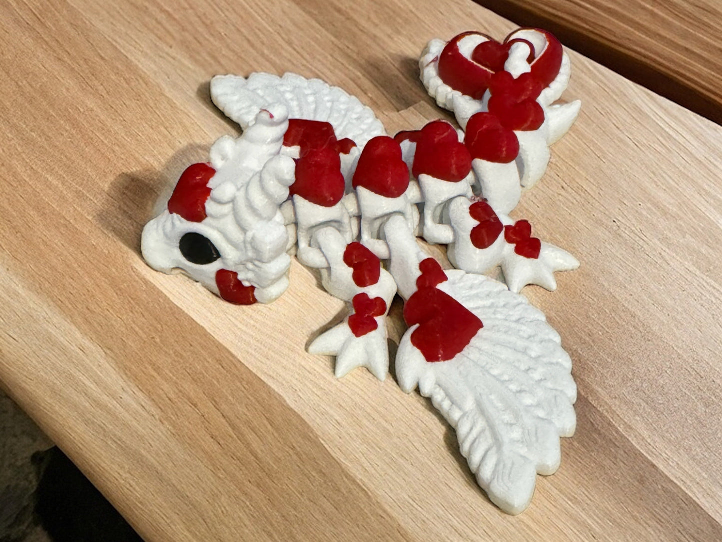 Introducing the Enchanting valentine 3D Printed Dragon with a Rose Accent!