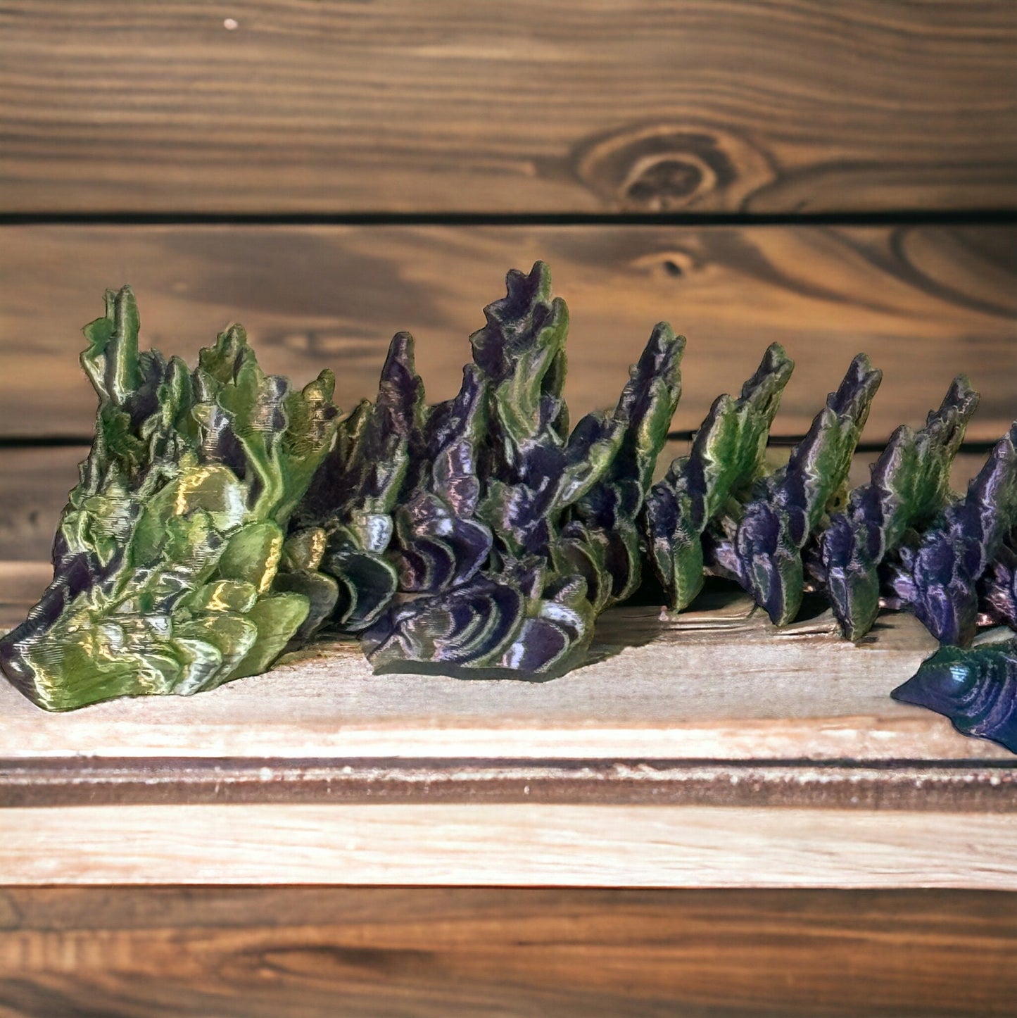 Discover Enchantment with Our Articulated Light Green , Blue & Yellow Dragon - 3D Printed Wonder!
