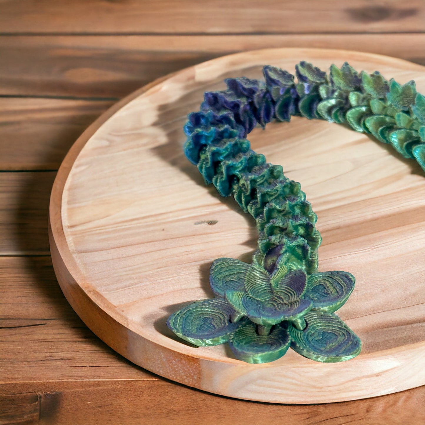 Discover Enchantment with Our Articulated Light Green , Blue & Yellow Dragon - 3D Printed Wonder!
