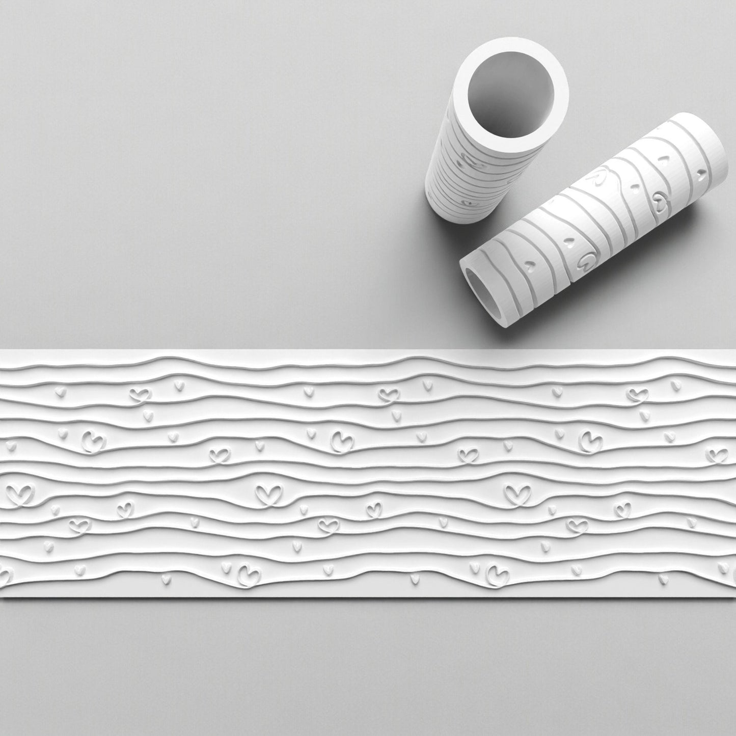 Set of 8 Unique 3D Printed Cookie Cutter Texture Rollers - Perfect for Baking & Crafting!