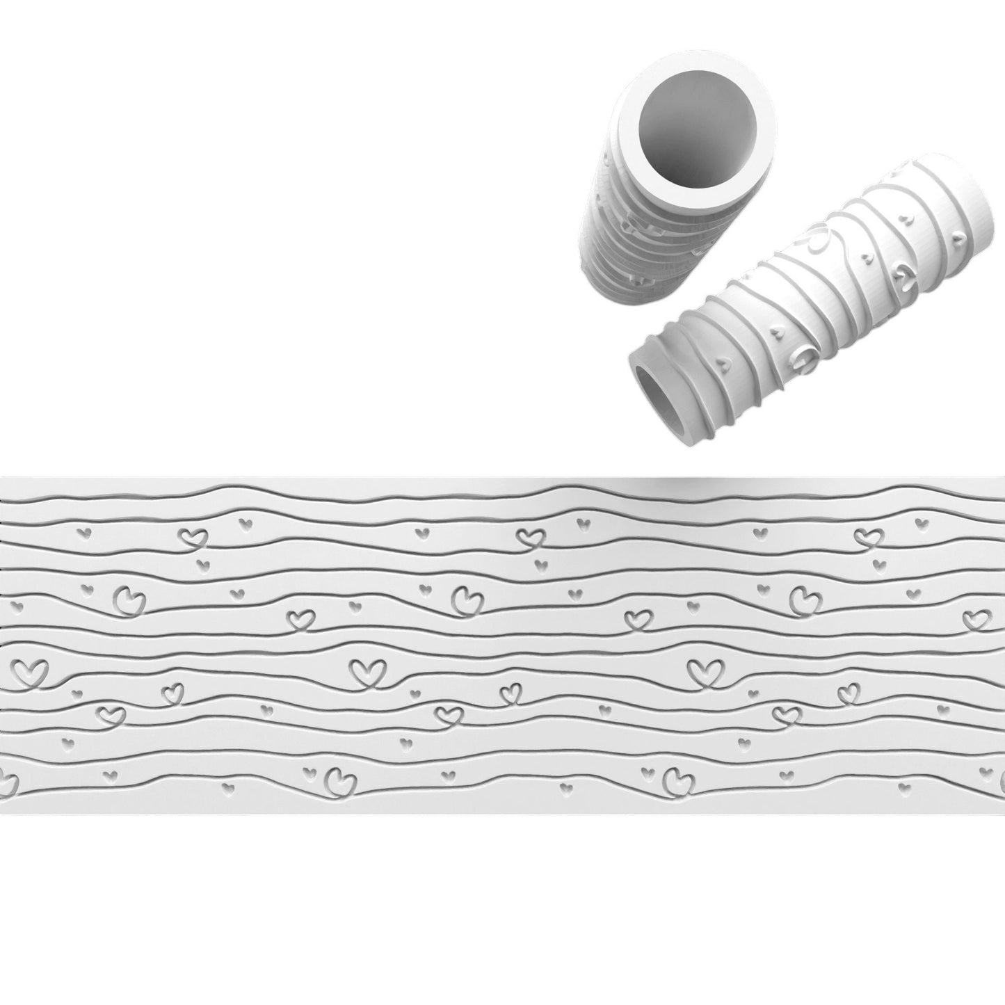 Set of 8 Unique 3D Printed Cookie Cutter Texture Rollers - Perfect for Baking & Crafting!