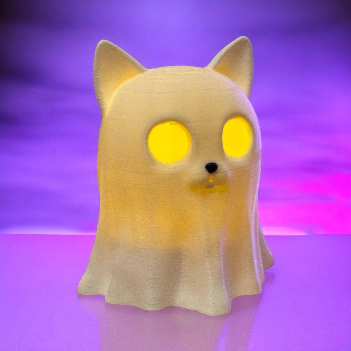 Ghostly Kitty 3D Printed Hollow | Perfect for Electric Tea Light | Spooky Cute Decor