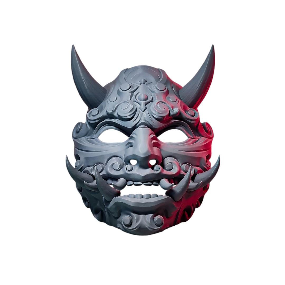 Honnari mask, Honnari Mask with Sharp Teeth - Unique Japanese Art, japanese mask