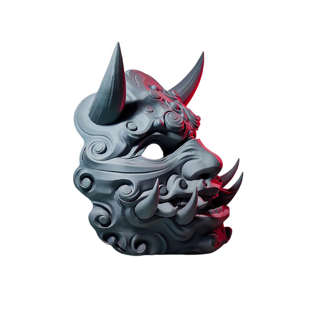 Honnari mask, Honnari Mask with Sharp Teeth - Unique Japanese Art, japanese mask
