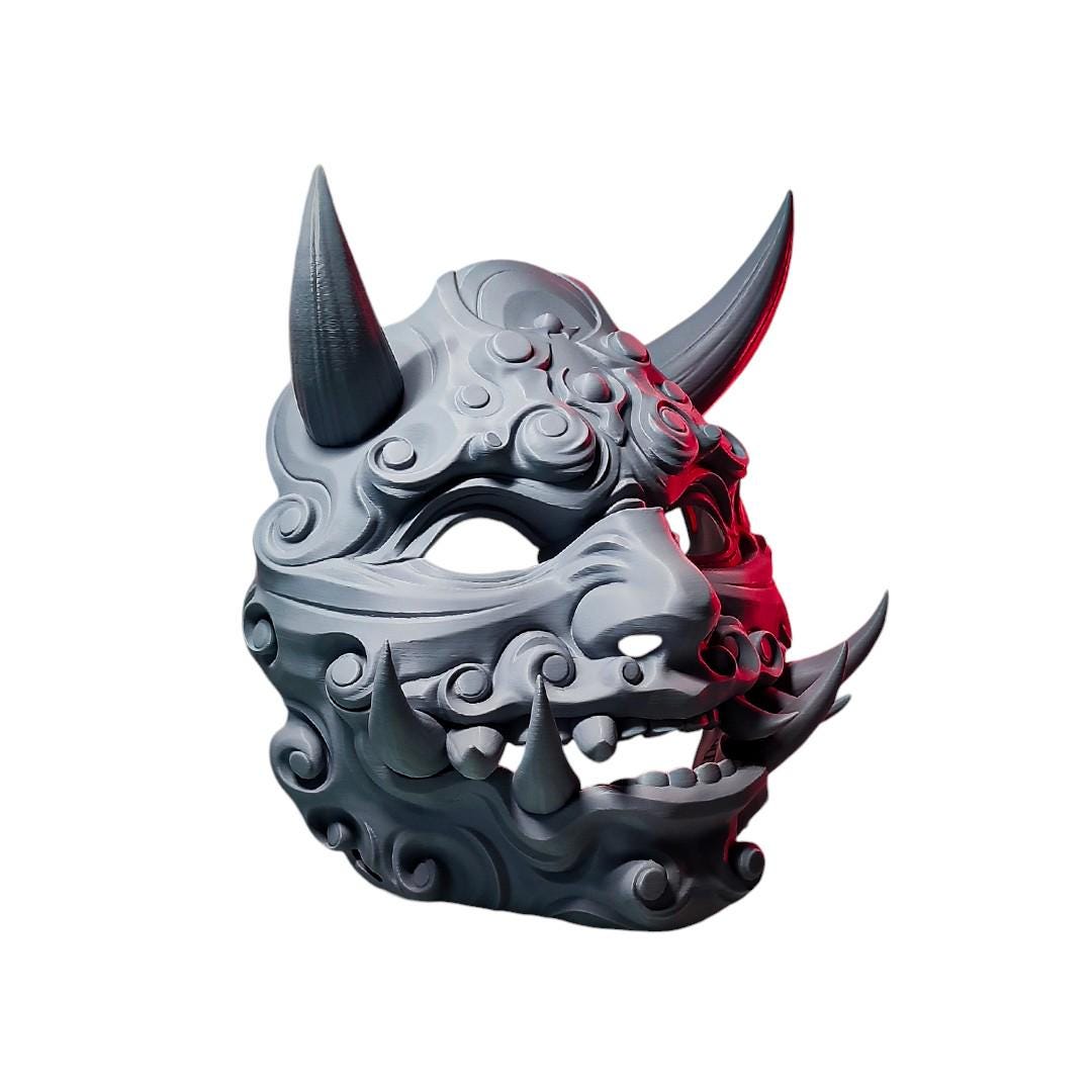 Honnari mask, Honnari Mask with Sharp Teeth - Unique Japanese Art, japanese mask