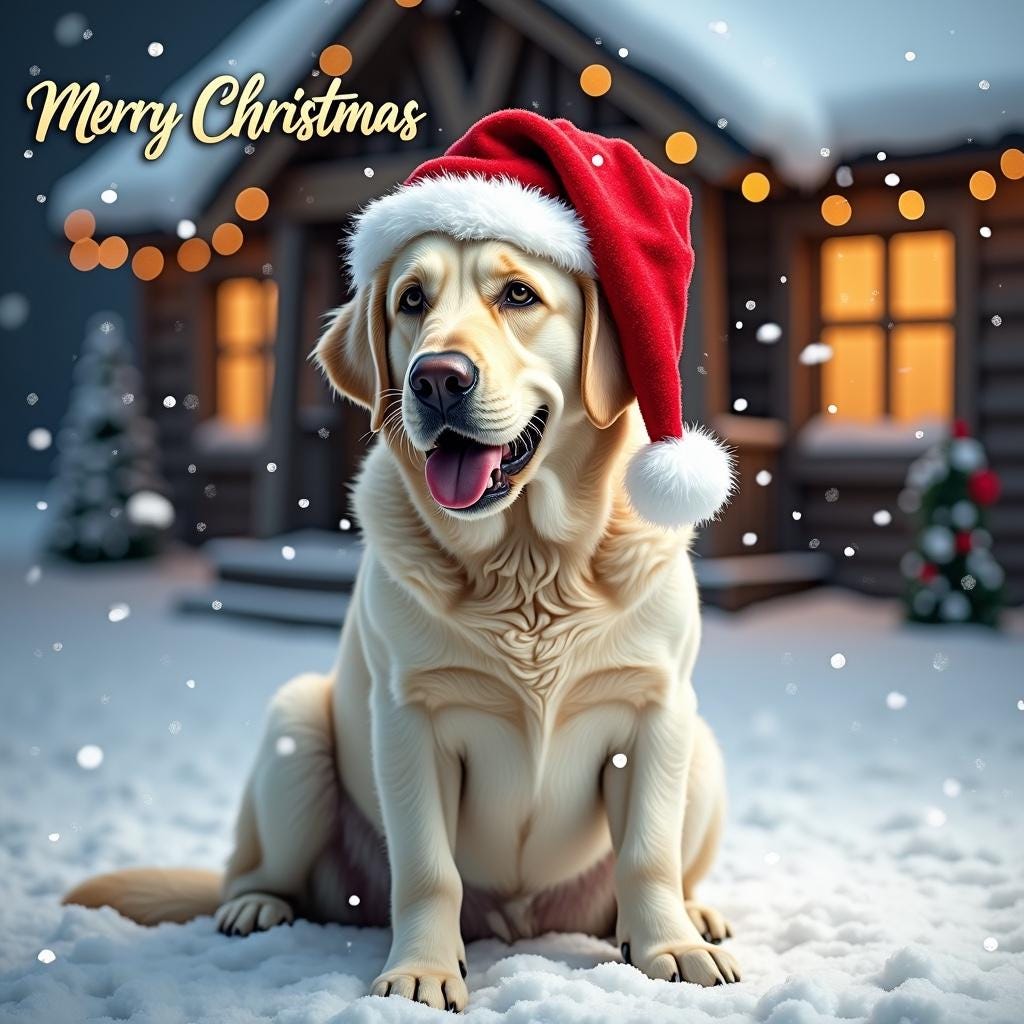 Labrador Retriever Christmas Card – Whimsical Holiday Card for Labrador Lovers
