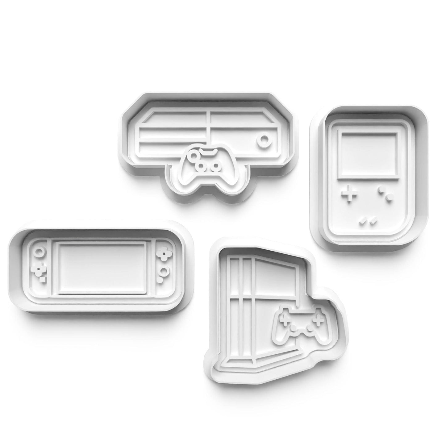 Handcrafted 3D-Printed Video Game Cookie Cutter Set of 4 – Level Up Your Baking!