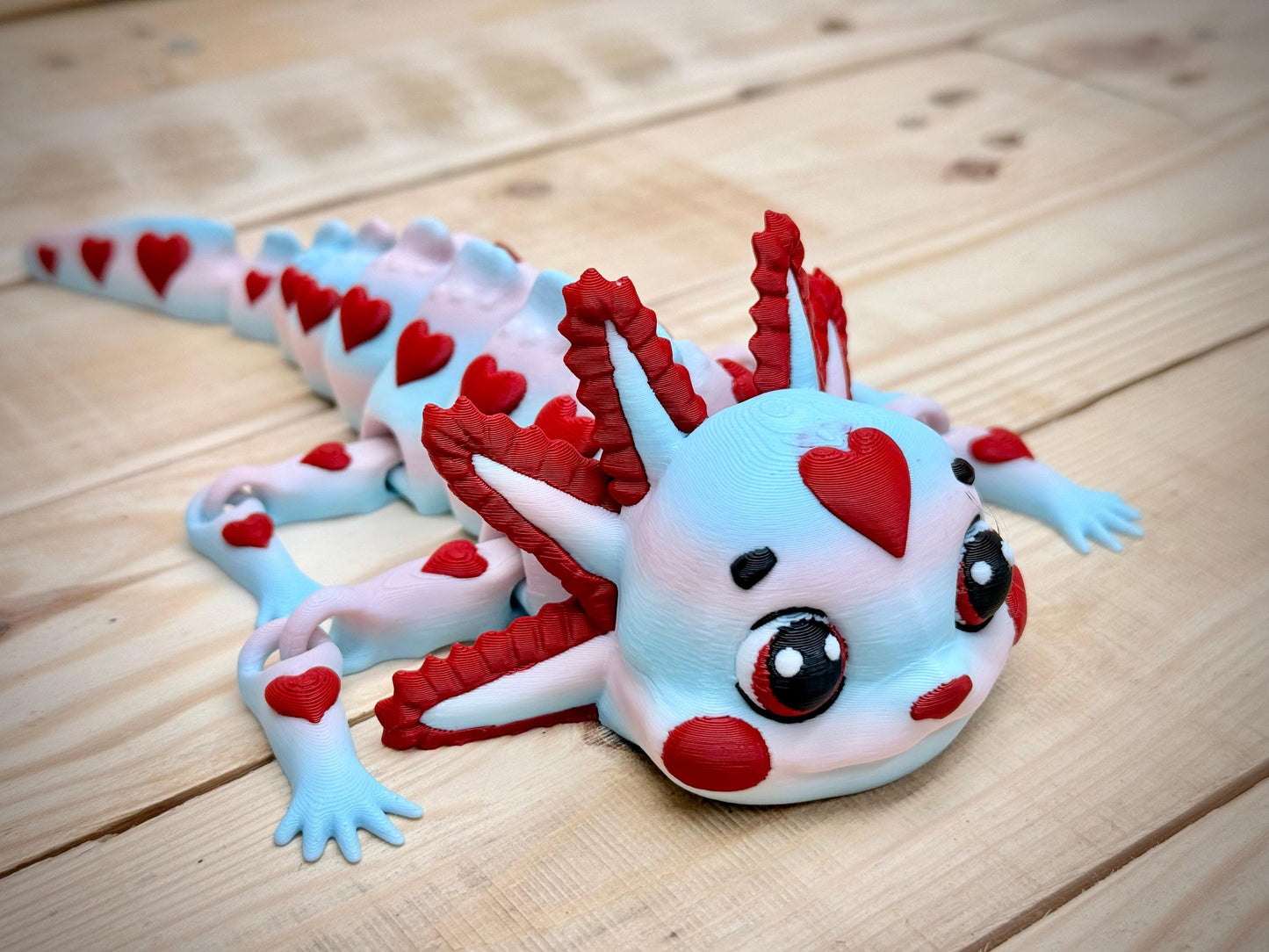 Customizable 3D-Printed Axolotl ā Be my Valentine Axolotl