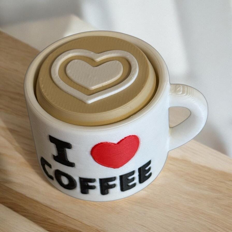 Adorable 3D Printed Coffee & Cream Clicker - Perfect Handheld Size!
