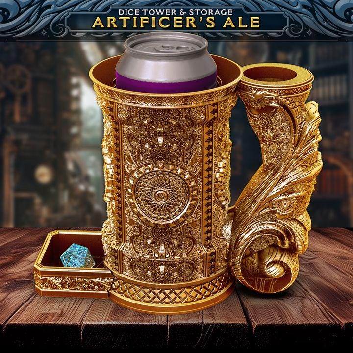 Artificer Tankard Dice Tower | Dungeons and Dragons | DnD | D&D | RPG Game | Pathfinder | Barbarian Tankard and Dice Tower Combo Any color