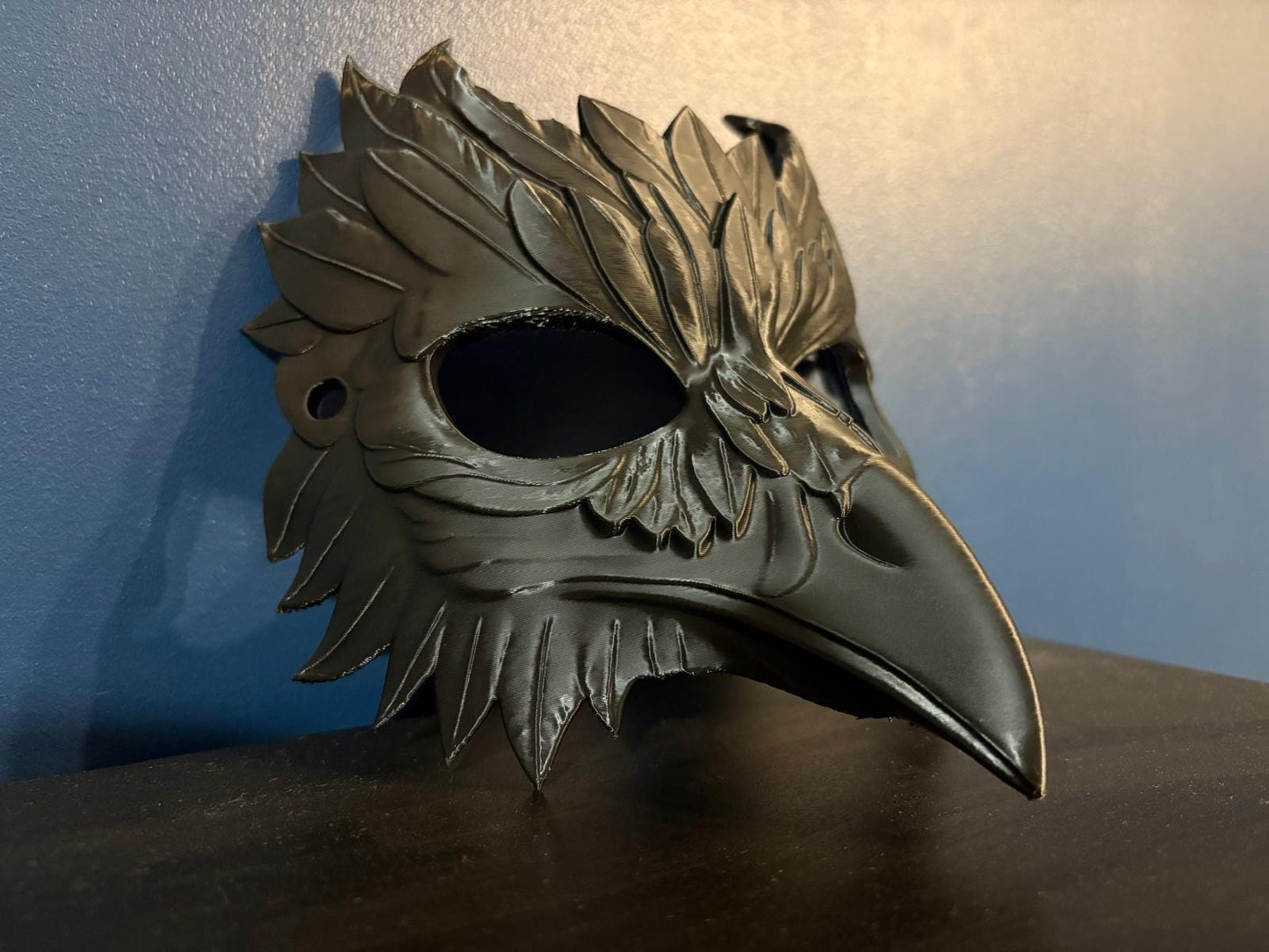 Wearable 3D Printed Crow Mask β Custom Colors Available