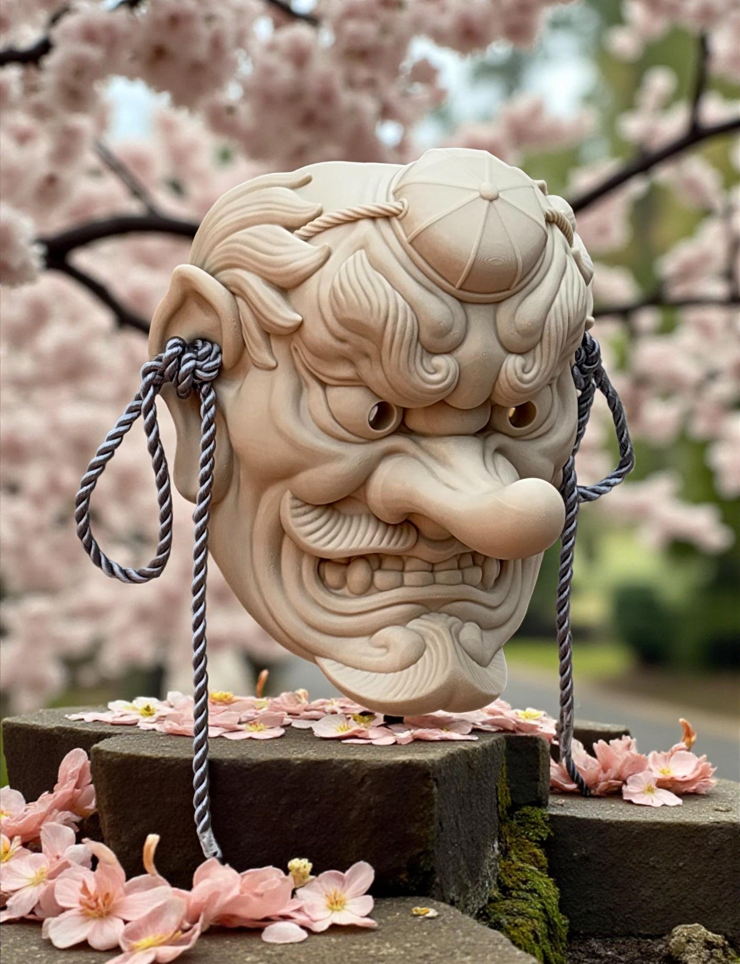 3D Printed Tengu Mask | Decorative Japanese Wall Art | Mythical Samurai Oni Mask