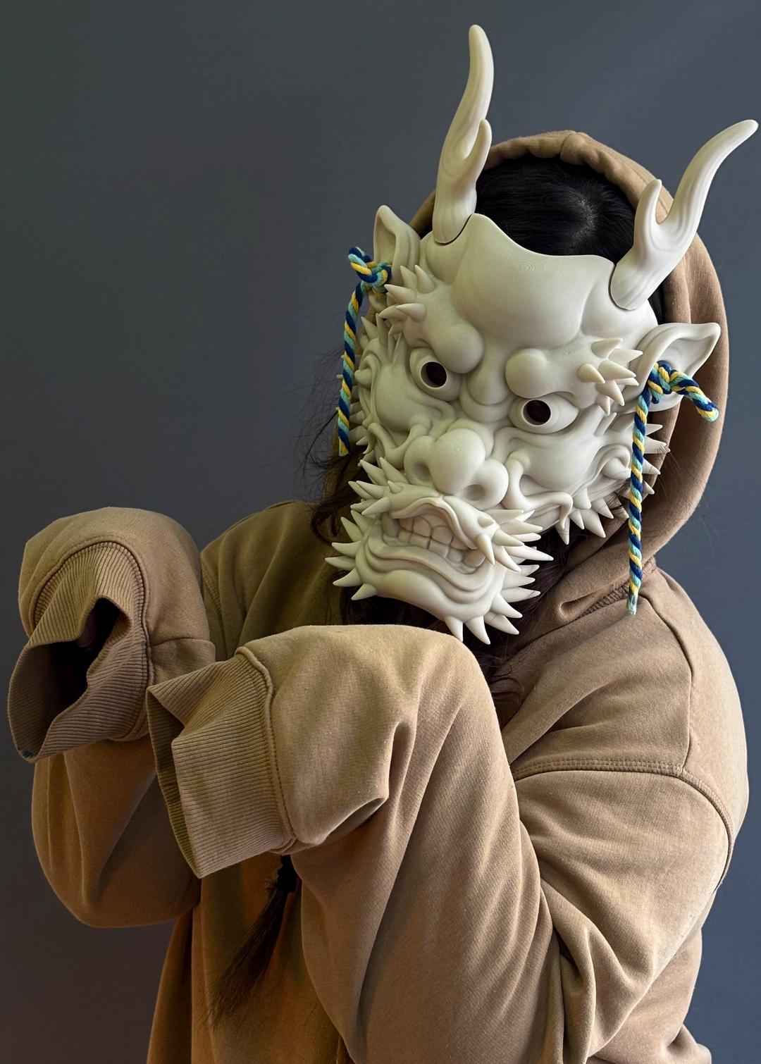 3D Printed Dragon Mask (Ryū) – Wearable, Strap-Free, Display-Ready | Cosplay, LARP, Decor, Collectible
