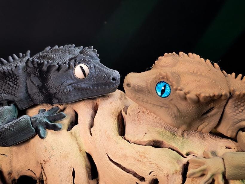 3D Printed Articulated Crested Gecko | Fidget Toy | Gift | Stocking Filler | Sensory Toy | Desk Sitter | Decorative Figurine