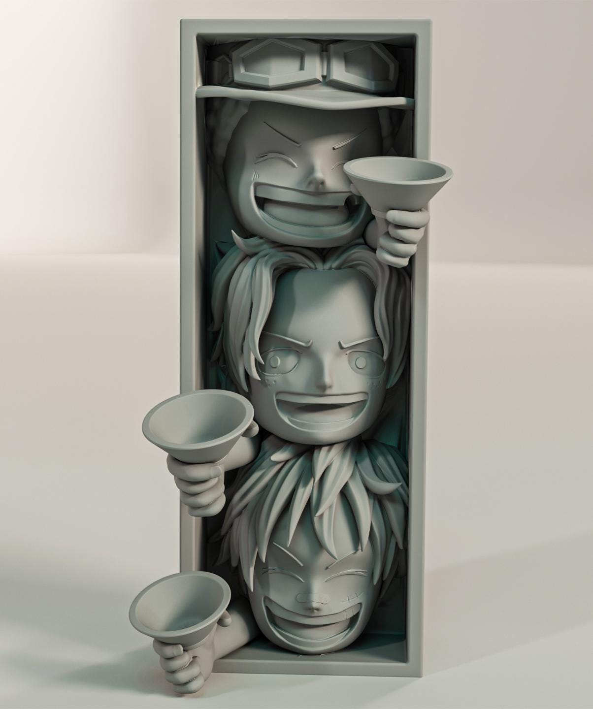Anime Pirate Book Nook | Manga-Inspired Bookshelf Decor 3D Printed