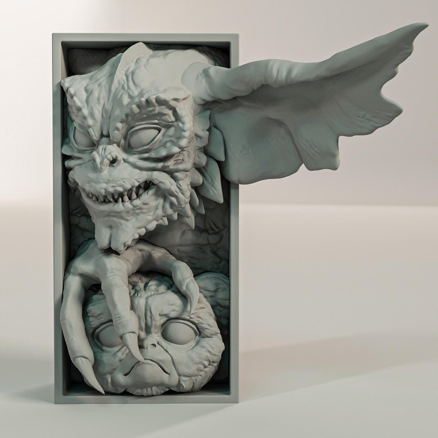 Mischievous Creature Book Nook | Fantasy Horror Bookshelf Insert 3D Printed