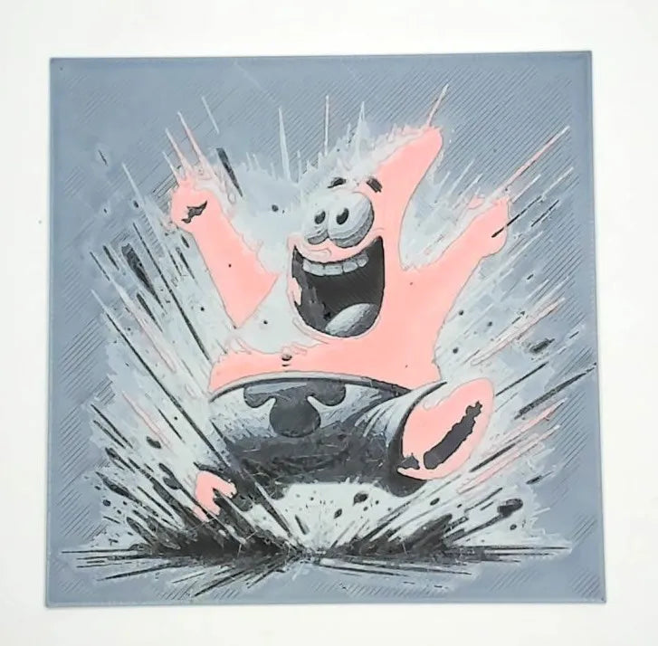 3D painted picture, 3D printed painting, FanArt - Patrick Star