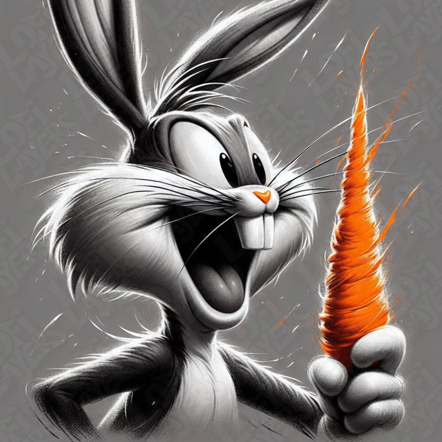 3D painted picture, 3D printed painting, FanArt - Bugs Bunny