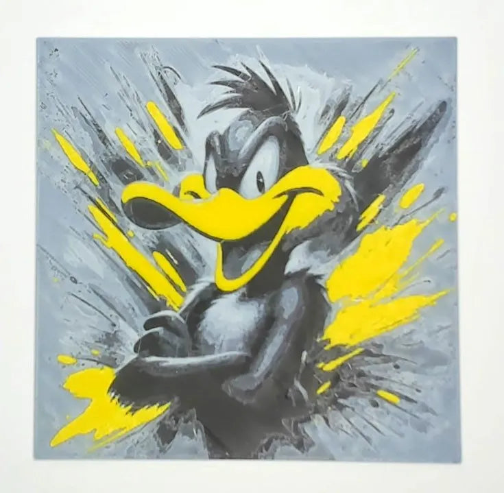 3D painted picture, 3D printed painting, FanArt - Daffy Duck