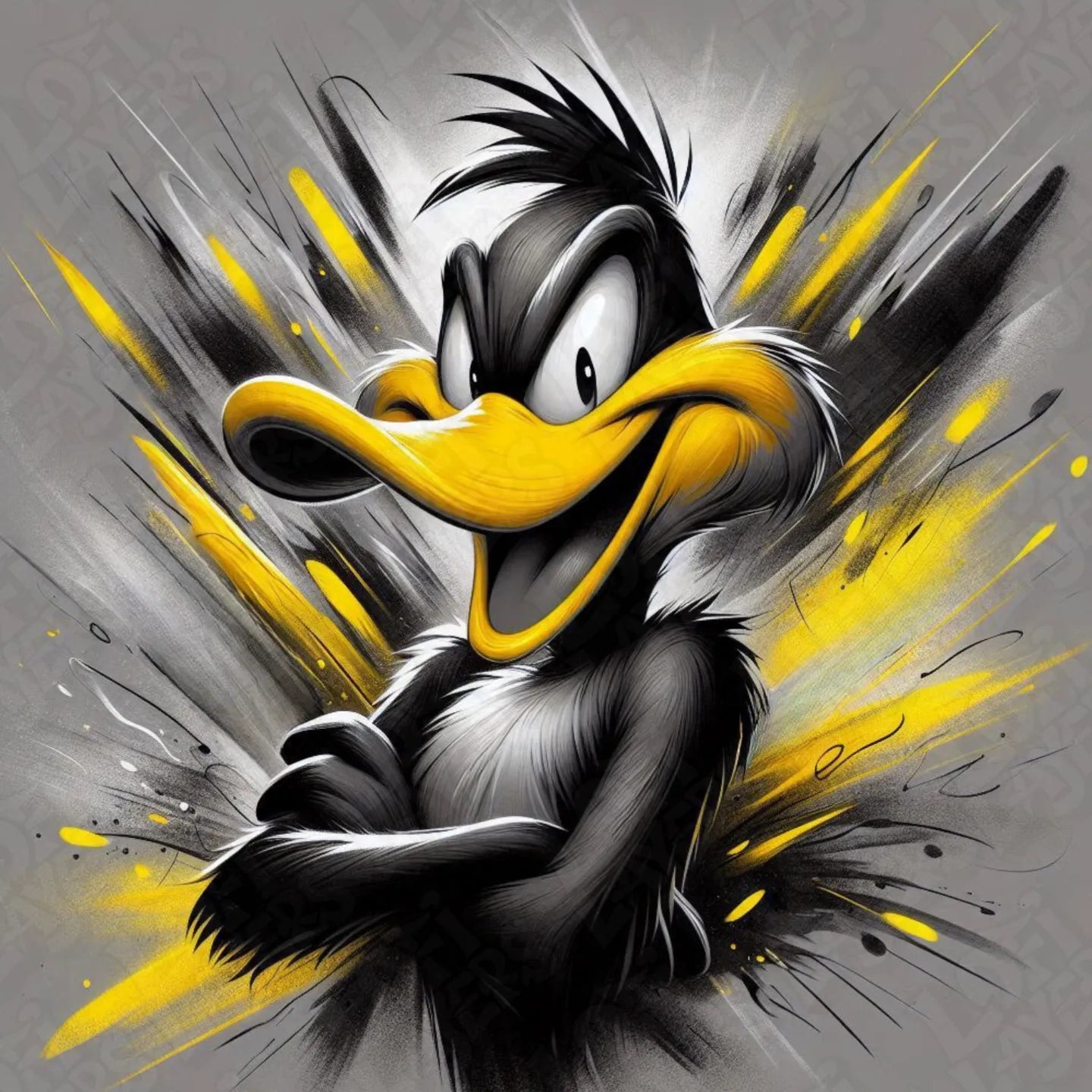 3D painted picture, 3D printed painting, FanArt - Daffy Duck