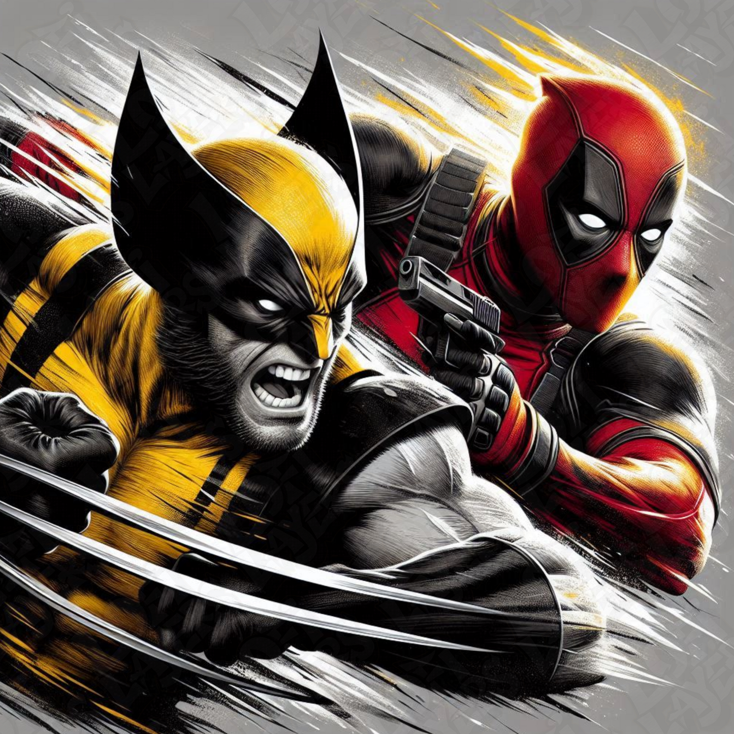 3D painted picture, 3D printed painting, FanArt - Deadpool and Wolverine