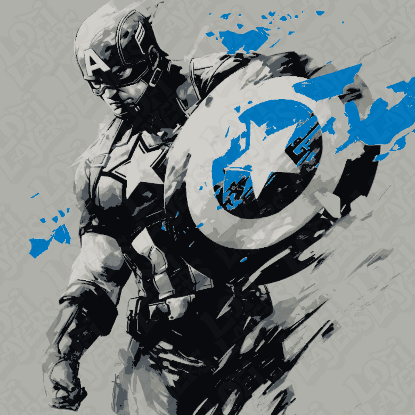 3D painted picture, 3D printed painting, FanArt - Captain America