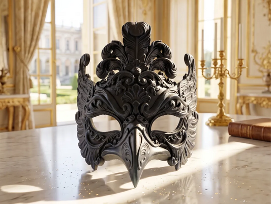 Baroque Ornate Harpy Eagle Mask Art – 3D Printed Gothic Bird Mask – Fantasy Wall Décor – Masquerade Display