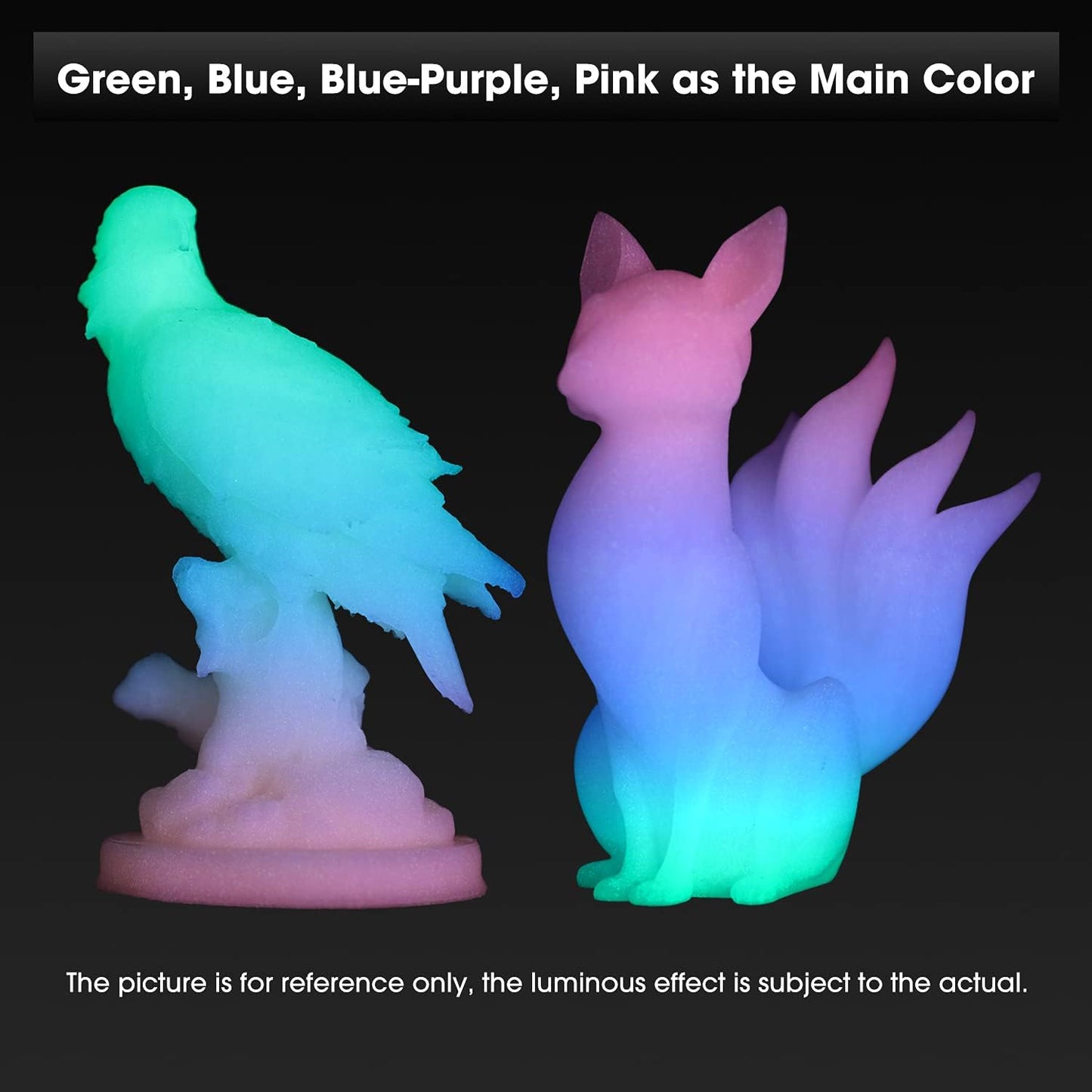 Glow in the Dark Rainbow Crystal Dragon | 3D Printed Articulated Dragon | Bookshelf Decoration | Fidget Sensory Toy