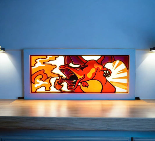 3D Printed Charizard Light Box – Color Changing with Remote | USB Powered