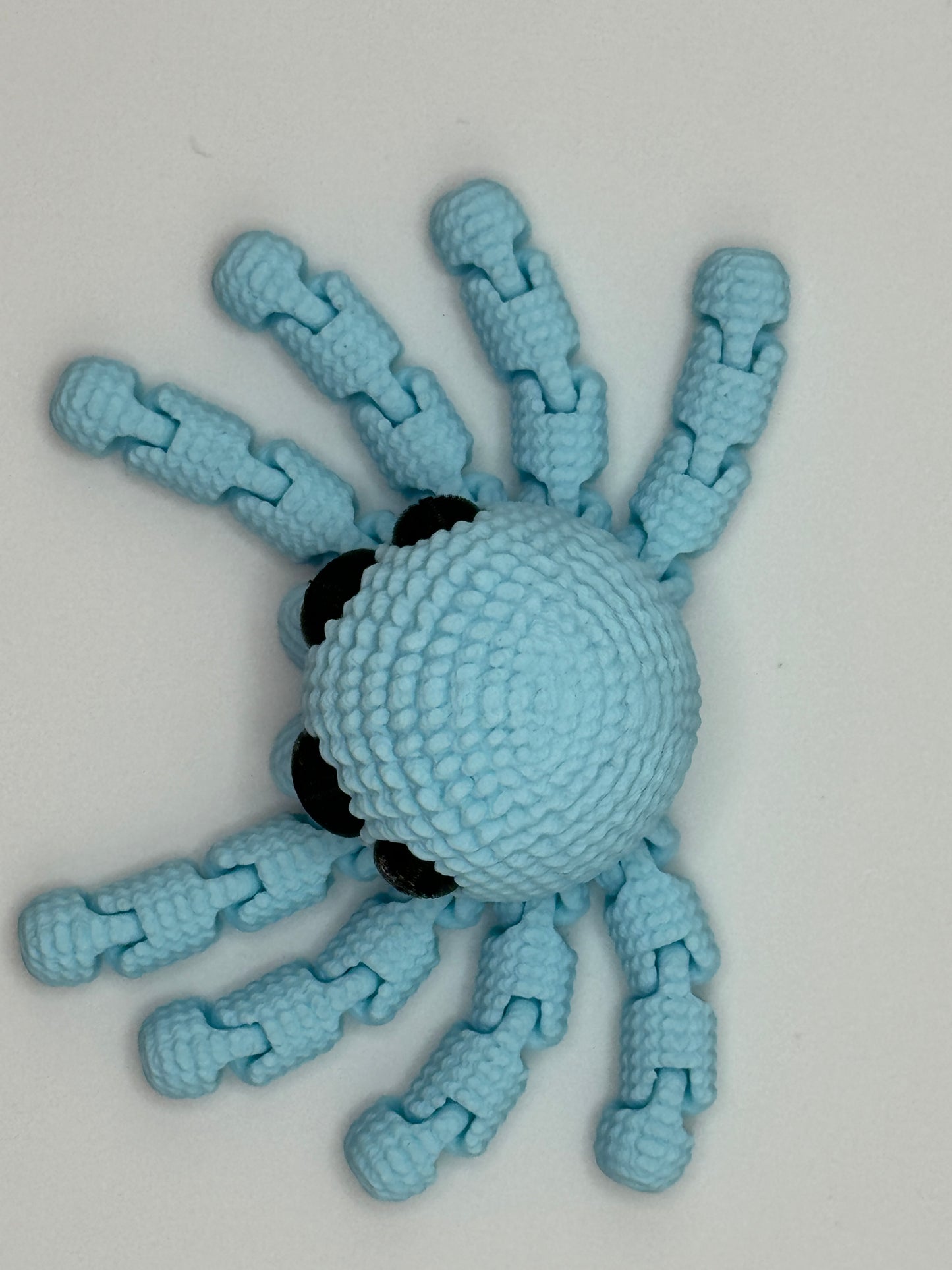 3D Printed Baby Crochet Spider - Cute and Cuddly Articulated Desktop Friend, Stress Reliever - Random Beautiful Colors! Bio-Friendly