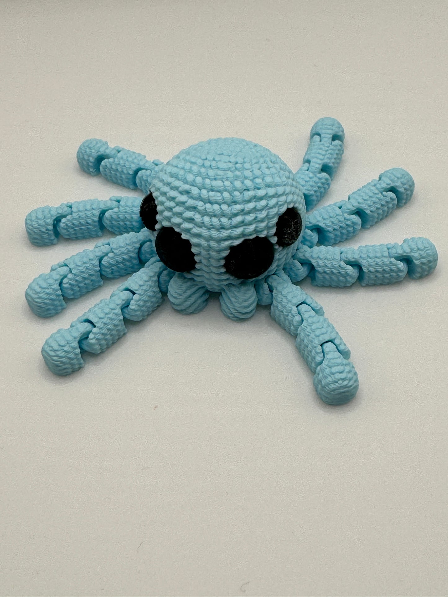 3D Printed Baby Crochet Spider - Cute and Cuddly Articulated Desktop Friend, Stress Reliever - Random Beautiful Colors! Bio-Friendly