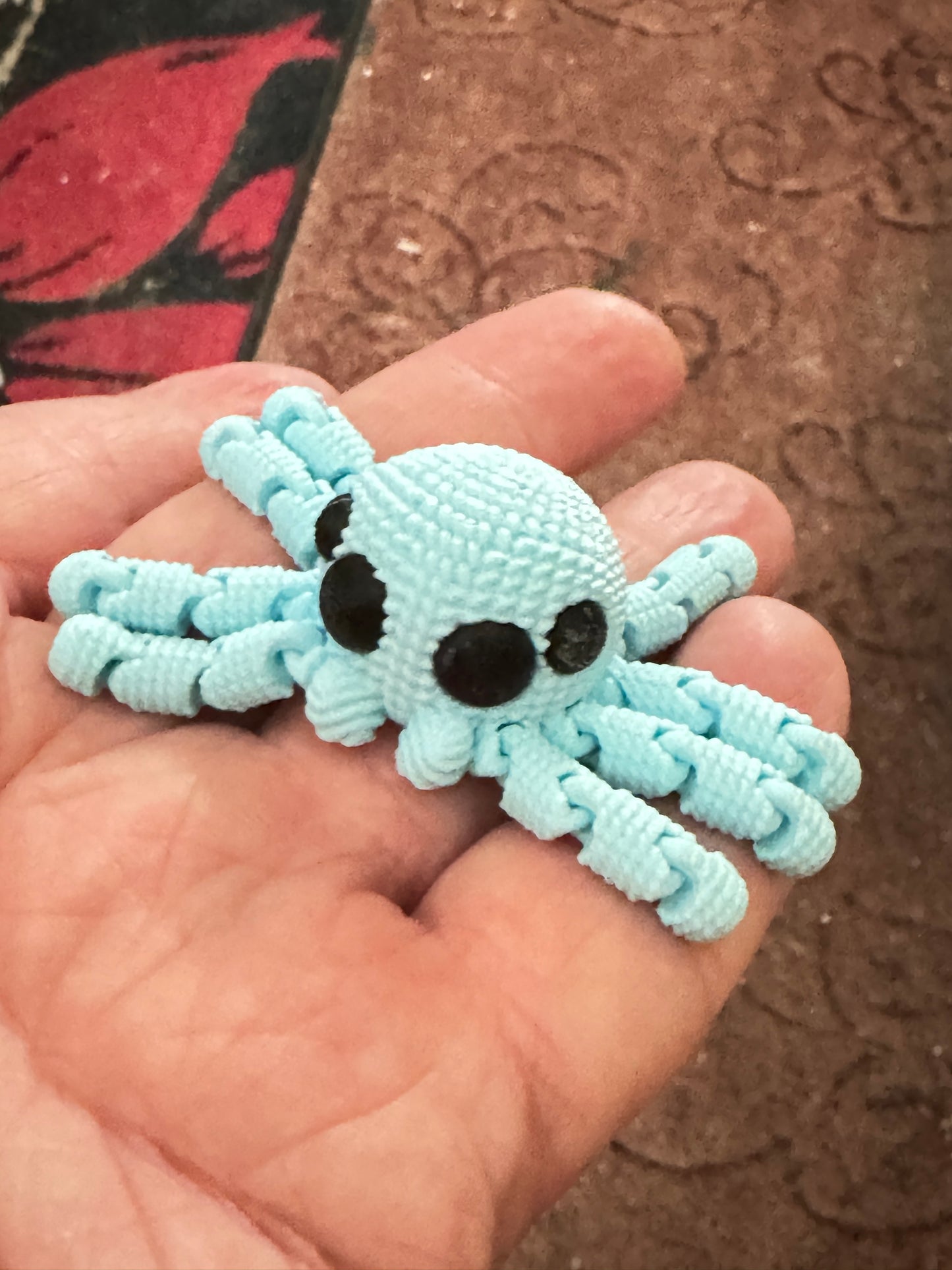 3D Printed Baby Crochet Spider - Cute and Cuddly Articulated Desktop Friend, Stress Reliever - Random Beautiful Colors! Bio-Friendly