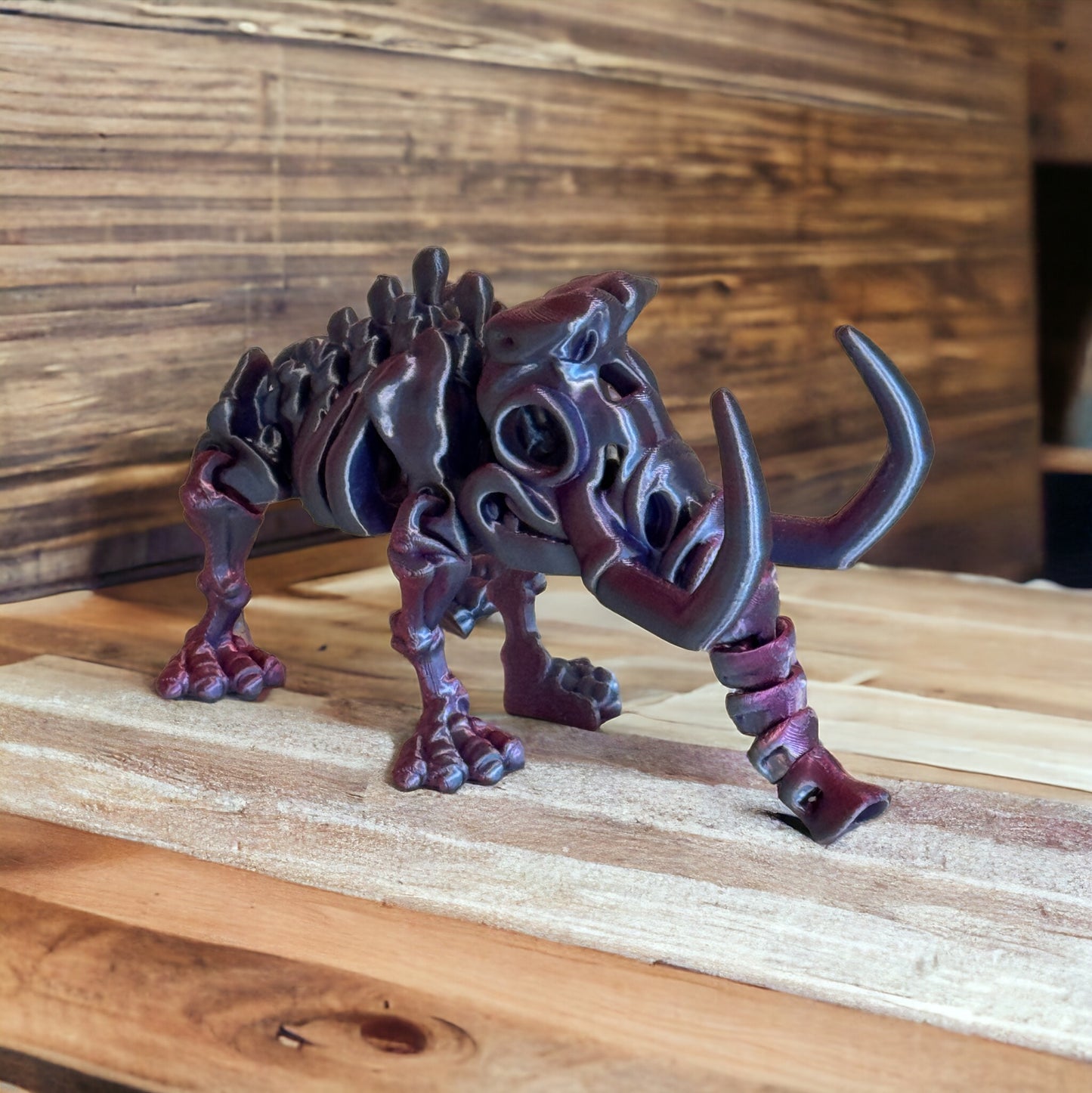 Introducing Our Stunning 3D Printed Skeleton Mammoth - Flexible Sensory - Fidget - Articulated Pet