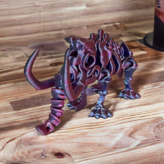 Introducing Our Stunning 3D Printed Skeleton Mammoth - Flexible Sensory - Fidget - Articulated Pet