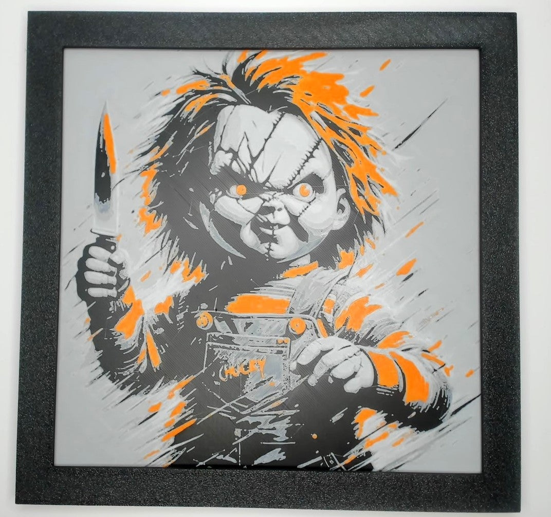 3D painted picture, 3D printed painting, FanArt - Chucky